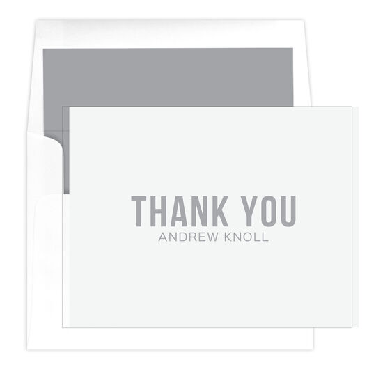Bold Thank You Folded Note Cards - Letterpress